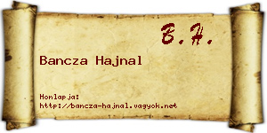 Bancza Hajnal névjegykártya